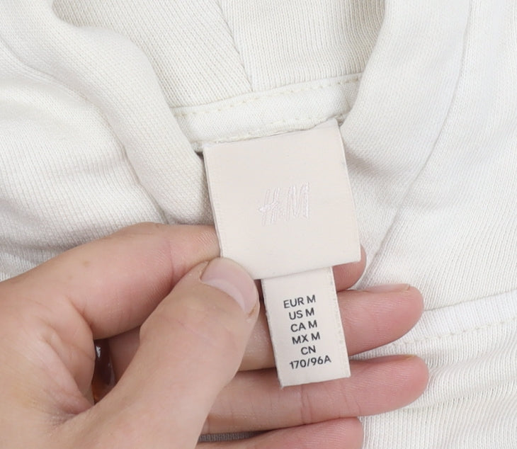 H&M Unisex Ivory Medium Cotton Hoodie Pullover