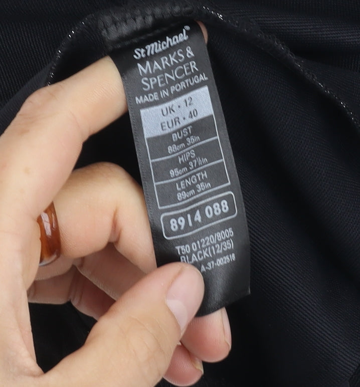 Marks & Spencer Black Sheath Dress, Size 12