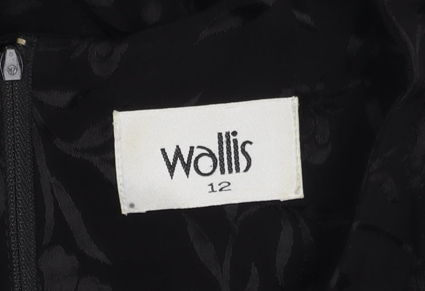 Wallis Women's Black Floral Sleeveless Dress Size 12