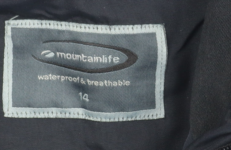 Mountain Life Women's Black Parka Jacket, Size 14, Waterproof