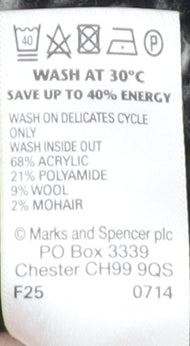 Marks & Spencer Women's Black Open Front Cardigan, Size 14