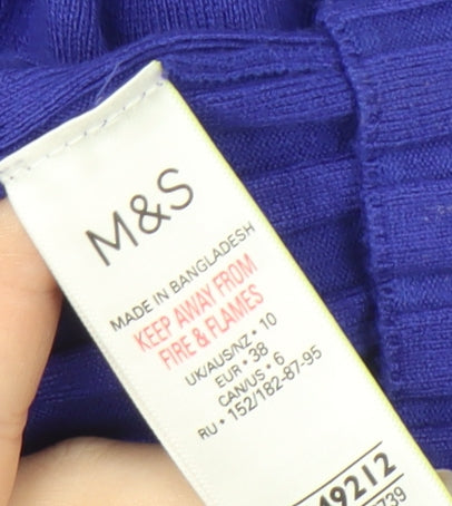 Marks & Spencer Women's Purple Mock Neck Jumper Size 10