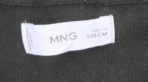 Mango Boys Green Zip Jacket 7-8 Years with Pockets