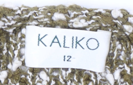 Brand and care label for Kaliko Women's Multicoloured jumper, size 12