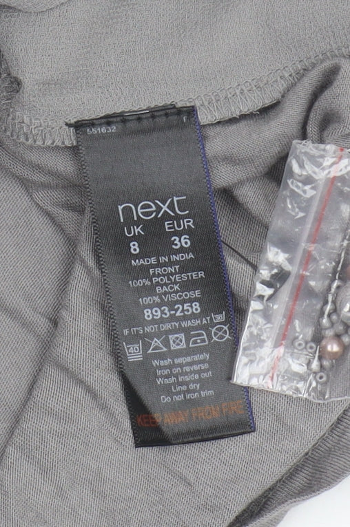 Next Women's Grey Sleeveless High Neck Top UK 8