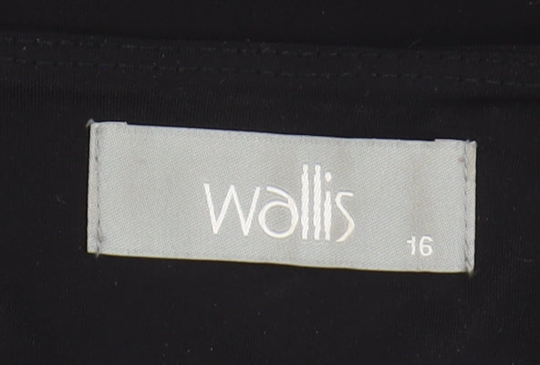 Wallis Black Dress, Women's Size 16, Short Sleeve, Elegant