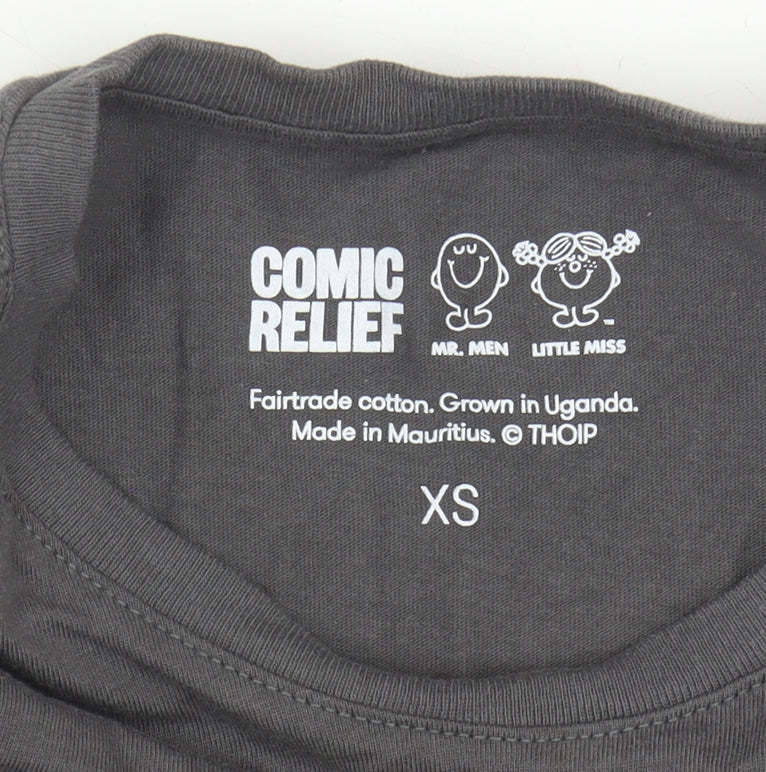 Comic Relief Grey Mr. Greedy T-Shirt XS Men Graphic