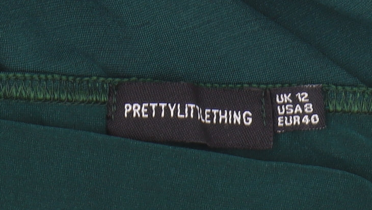 PRETTYLITTLETHING Women's Green Bodycon Dress Size 12