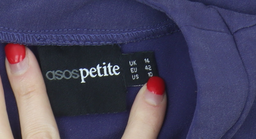 ASOS Petite Women's Purple V-Neck Blouse Size 14
