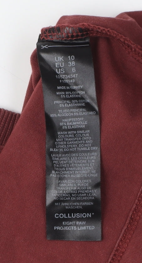 Collusion Women's Brown T-Shirt Size 10