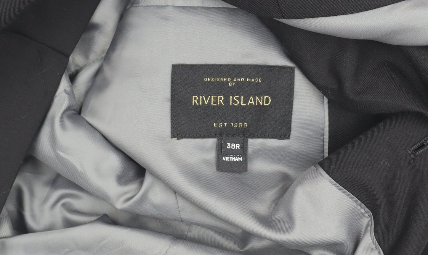 River Island Men's Black Blazer, 38R, Formal Jacket