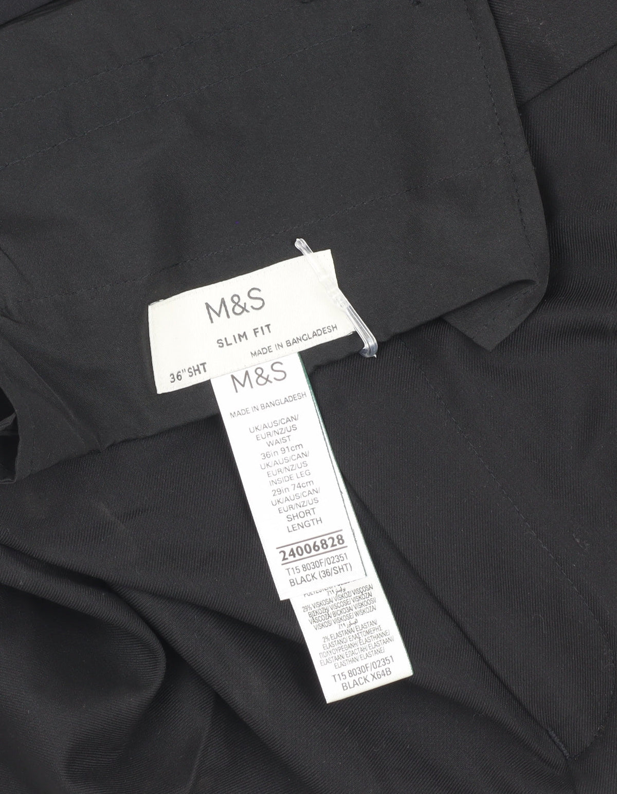 Marks & Spencer Men's Black Slim Fit Dress Pants