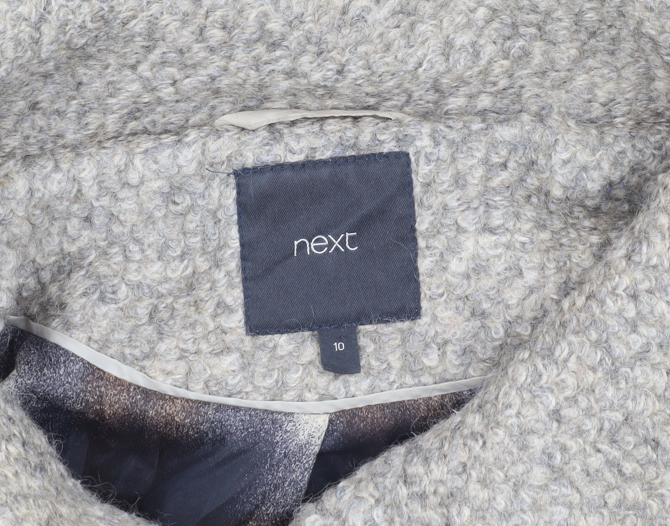 Next Women's Beige Wool Pea Coat Size 10