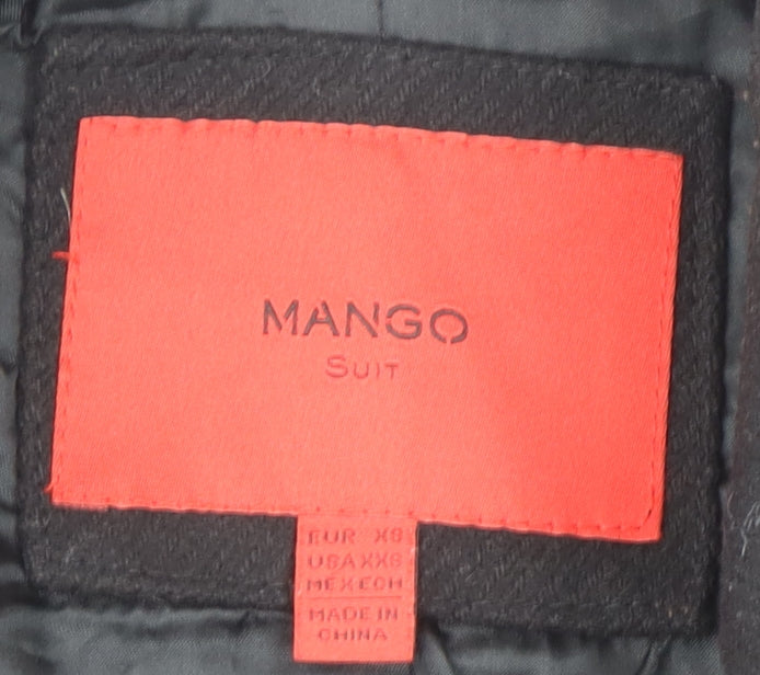 Mango Women's Black XS Motorcycle Coat, Modern Style
