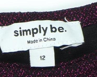 Simply Be Purple Women's Dress Size 12 Long Sleeve