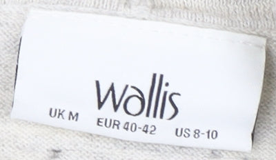 Wallis Women's Grey 3/4 Sleeve Open Front Cardigan Knit