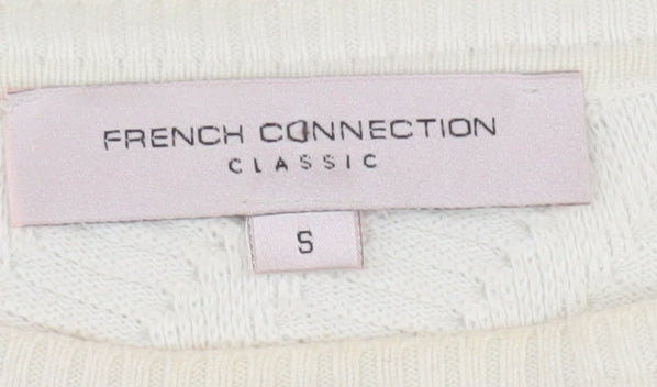French Connection Women's White Pullover Jumper, S, Cotton