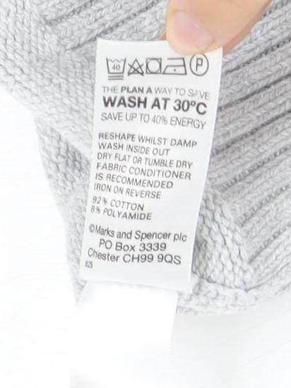 Marks & Spencer Women's Grey Henley Jumper Size 16