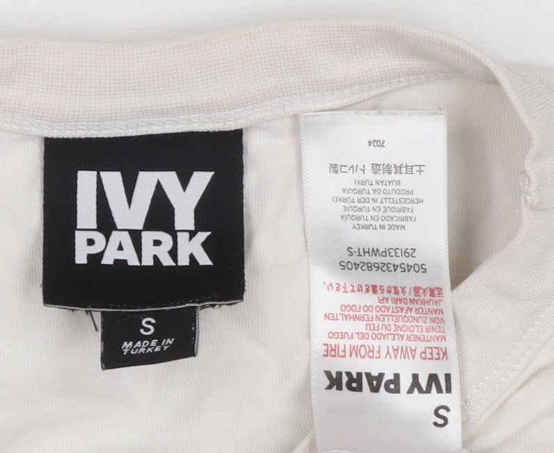 Ivy Park Women's White Cropped T-Shirt - S