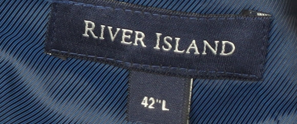 River Island Men's Black Blazer 42 Regular Cotton