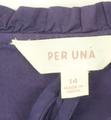 Per Una Women's Purple Tunic Blouse Size 14
