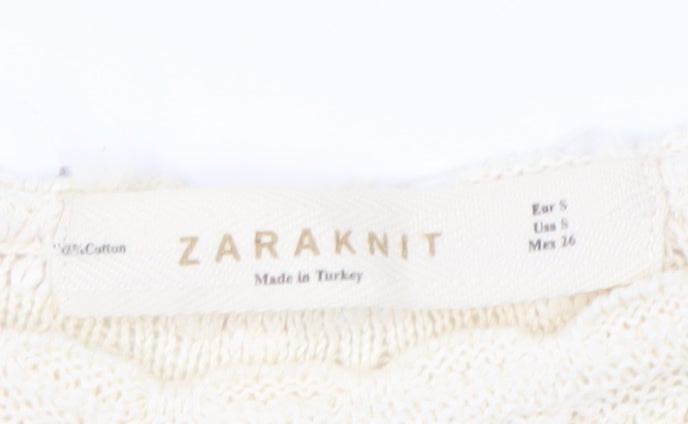 ZARA Women's Ivory Knit Sleeveless Dress Size 8