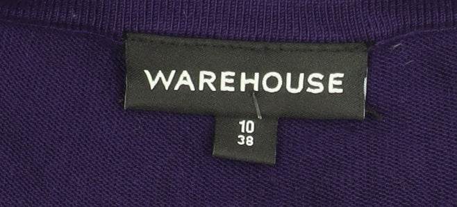 Warehouse Women's Purple Puff Sleeve Square Neck Top