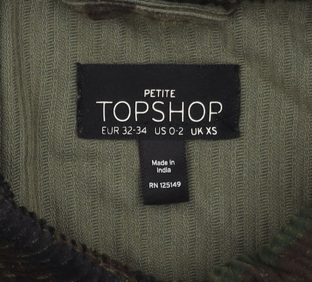 Topshop Women's Camouflage Cropped Military Jacket XS