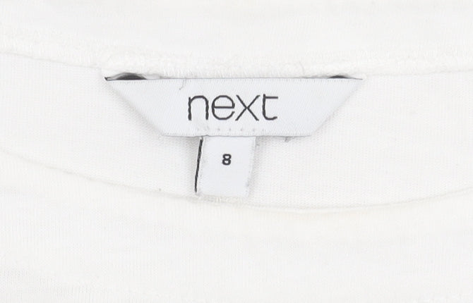 Next Women's White Sequin T-Shirt, Size 8