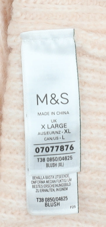 Marks & Spencer Women's Ivory Roll Neck Pullover Jumper XL