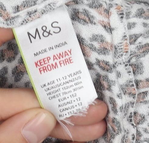 Marks & Spencer Girls Multicoloured Animal Print Dress 12Y