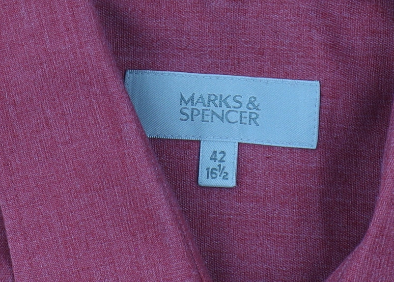 Marks & Spencer Red Short Sleeve Shirt Men's Size 42