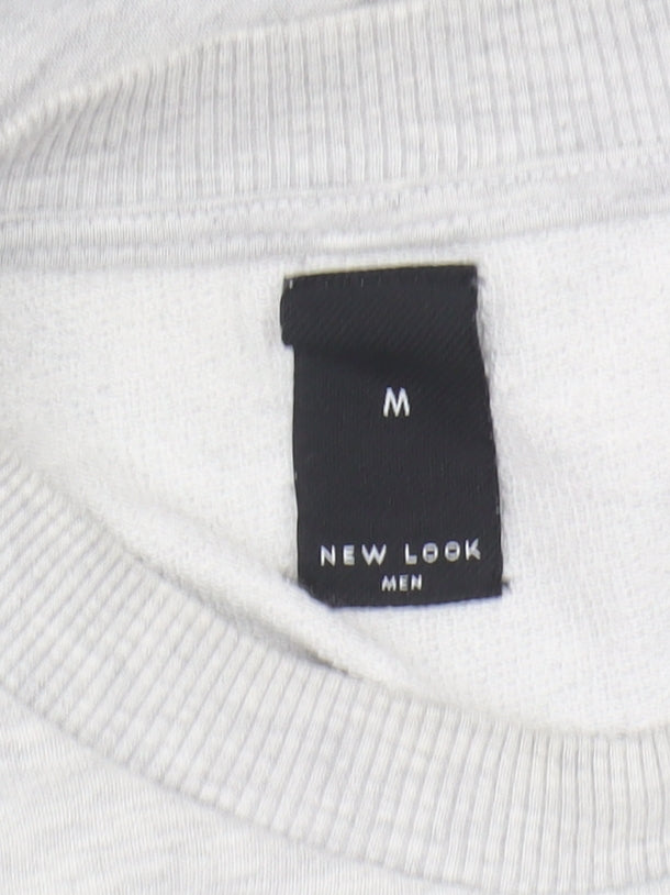 New Look Men's Grey Striped Sweatshirt M
