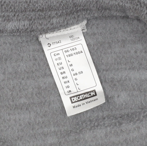 Decathlon Grey Men's 1/2 Zip Sweatshirt L - Winter Fleece