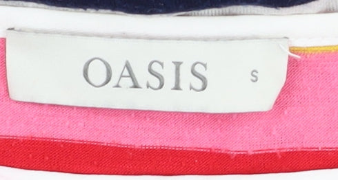 Oasis Women's Multicoloured Striped T-Shirt S