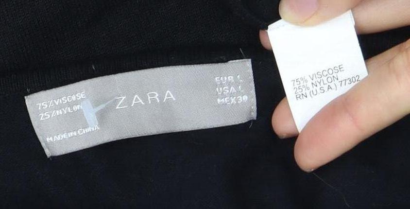Zara Women's Black T-Shirt Size 6 Short Sleeve Casual
