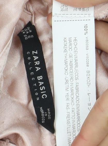Zara Basic Women's Pink Long Sleeve Button Blouse