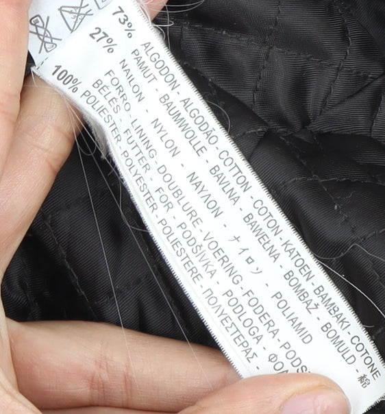 Zara Basic Women's Black Parka Size 10 Hooded Belted