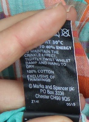 Marks & Spencer Women's Multicoloured Plaid Blouse Size 12