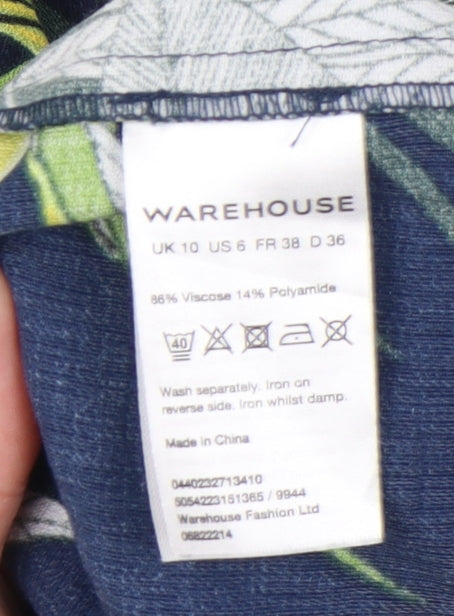 Warehouse Women's Multicoloured Floral Shirt Dress Size 10
