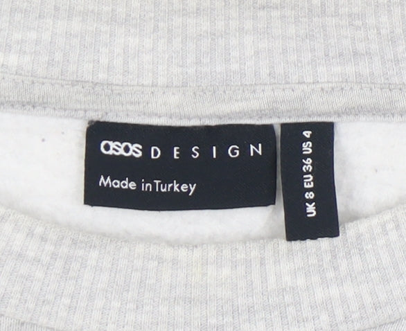 ASOS Design Women's Grey Pullover Sweatshirt Size 8