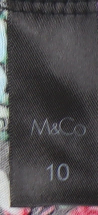 M&Co Women's Black Floral Dress Size 10