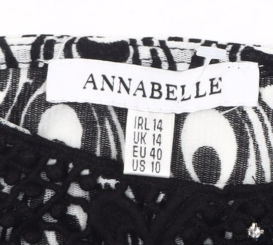 Annabelle Women's Black Geometric Top Size 14