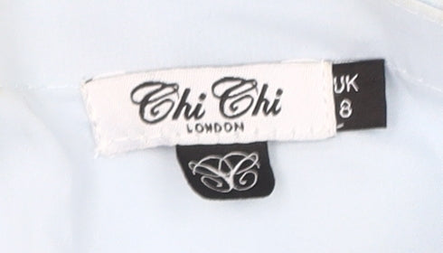 Chi Chi London Women's Blue Halter Dress Size 8