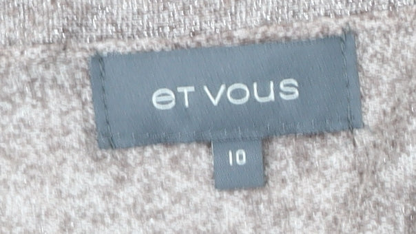 et vous Women's Beige V-Neck Cardigan Size 10