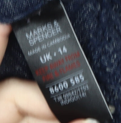 Marks & Spencer Women Blue Knit Jumper Size 14