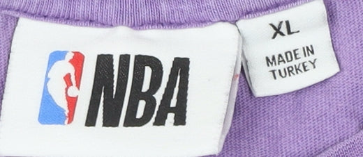 NBA Unisex Adults Purple XL Crew Neck T-Shirt Sports