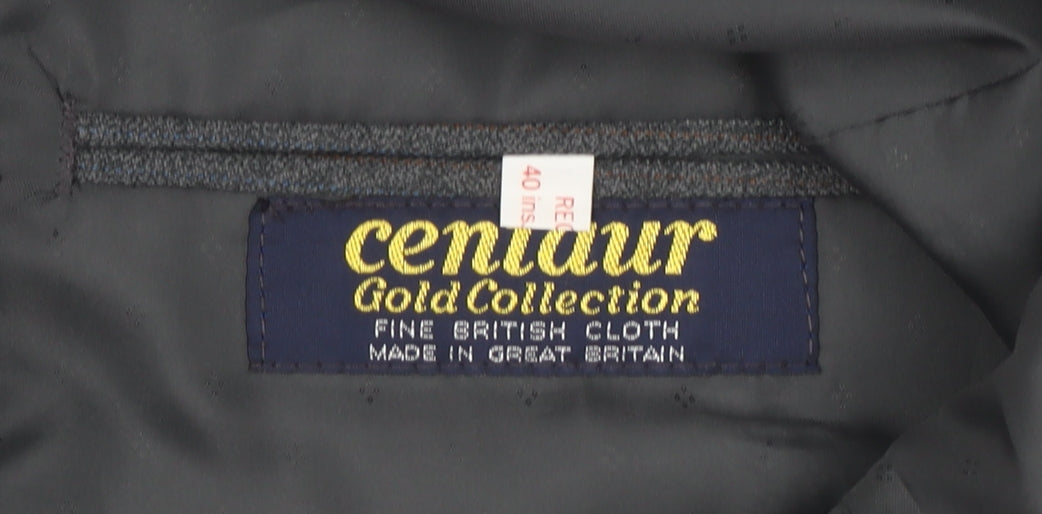 Centaur Men Grey Wool Blazer - Size 40R