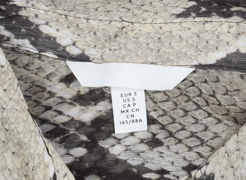 H&M Women’s Multicoloured Size 12 Animal Print Button-Up Shirt