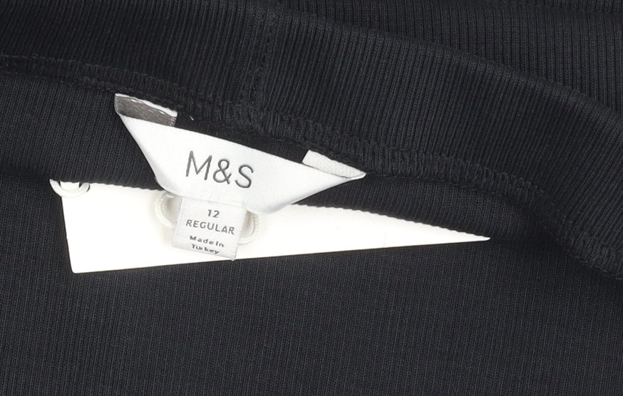 Marks & Spencer Women's Black Midi Dress Size 12